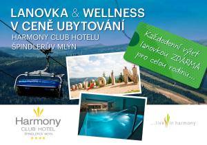 a collage of photos of a tourism website at Harmony Club Hotel in Špindlerův Mlýn