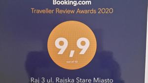 Certifikát, ocenenie alebo iný dokument vystavený v ubytovaní Raj 3 ul. Rajska Stare Miasto