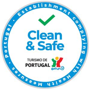 a blue clean and safe logo on a white background at My Portugal for All - Lousada Villa in Lousada