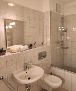 Koupelna v ubytování Ferienwohnung Bastei