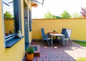 Balkón nebo terasa v ubytování Ferienhaus Hexenschlummer - Schlafzimmer und romantischer Schlafboden