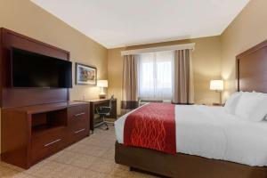 a hotel room with a bed and a desk and a television at Comfort Inn & Suites Page at Lake Powell in Page