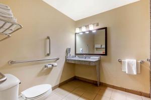 a bathroom with a toilet and a sink and a mirror at Comfort Inn & Suites Page at Lake Powell in Page