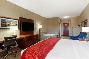 a hotel room with a bed and a desk and a television at Comfort Inn & Suites Page at Lake Powell in Page