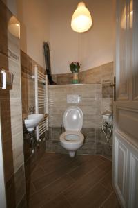 ein Bad mit einem WC und einem Waschbecken in der Unterkunft Apartment No. 16B Svahová 14 in Karlsbad