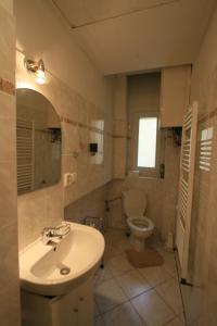 ein Bad mit einem Waschbecken und einem WC in der Unterkunft Apartment No. 19 Jaltská 3 in Karlsbad
