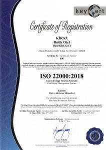 un certificado de registro azul y blanco en Kiraz Butik Hotel, en Alacati
