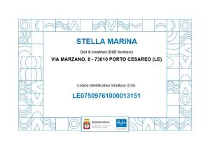 een etiket voor een visumkaart met een geometrisch patroon bij Stella Marina in Porto Cesareo