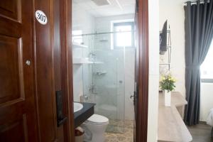 Koupelna v ubytování Pontus Hotel