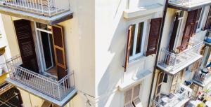 een afbeelding van een appartementencomplex met balkons bij IL NIDO IN CENTRO in La Spezia