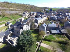 een luchtzicht op een dorp met huizen bij Les Distinguées - L Ayral in Gaillac-dʼAveyron