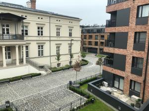 克拉科夫的住宿－Browar Lubicz by Atrium Apartments，大楼庭院的空中景致