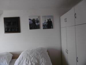 Łóżko lub łóżka w pokoju w obiekcie Appartements Donaublick