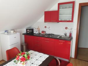 Kuchyň nebo kuchyňský kout v ubytování Apartment Asgard