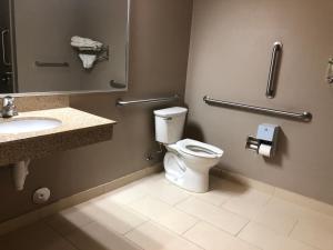 a bathroom with a toilet and a sink at Red Carpet Inn and Suites Monmouth Junction in Monmouth Junction