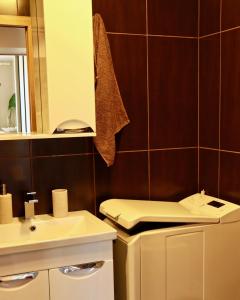 A bathroom at Neptune Ear, Family-friendly, modern, fully-equipped, cozy apartment