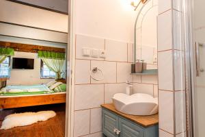 Koupelna v ubytování Apartmány Tollendorf Lužické hory