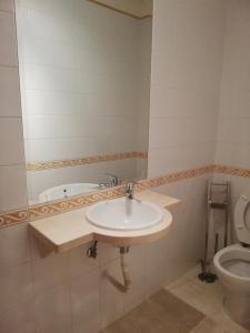 een badkamer met een wastafel en een toilet bij Villa V2 C in Albufeira