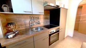 Kuchyň nebo kuchyňský kout v ubytování Appartements-Pension Reinstadler