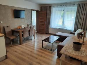 TV a/nebo společenská místnost v ubytování Apartmán pod hradem