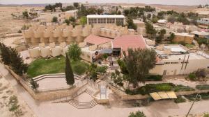 an overhead view of a building in a city at HI - Mitzpe Ramon Hostel in Mitzpe Ramon