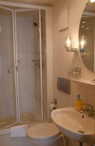 Koupelna v ubytování Hotel Morjan