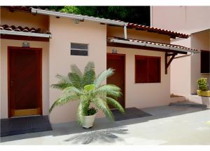 a palm tree in front of a house at Agualinda Hotel in Alter do Chao