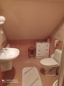 Ванна кімната в Noclegi na Wzgórzu Sopotnia Wielka