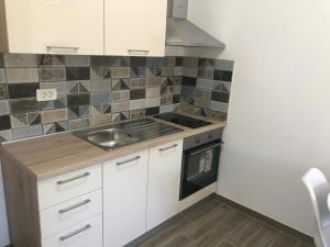 Kuchyň nebo kuchyňský kout v ubytování Apartments Lena