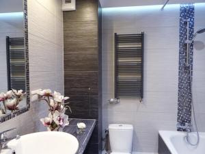 ヴロツワフにあるNa Grobli 123のバスルーム(洗面台、トイレ、シャワー付)