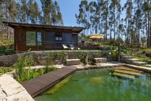 a house with a pool in the middle of a yard at Casa do Monte da Veiga - Minho's Guest in Póvoa de Lanhoso