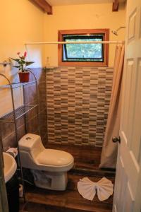 uma pequena casa de banho com um WC e uma janela em Moon Forest Apartments em Monteverde