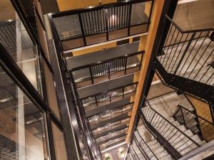 an overhead view of a staircase in a building at APA Hotel Akihabara Ekimae in Tokyo