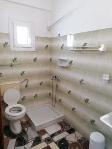 a bathroom with a toilet and a sink at Lefteris Rooms in Kokkari