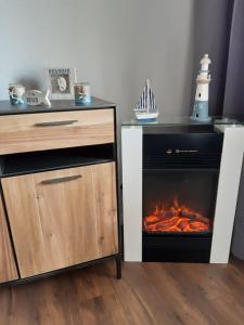 Kuchyň nebo kuchyňský kout v ubytování Ferienwohnung Ostseeglück