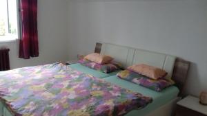 2 poduszki na łóżku w sypialni w obiekcie Království klidu w mieście Prachatice