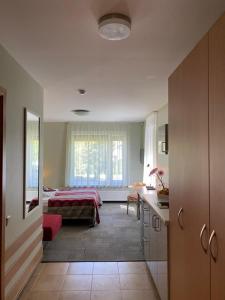 Postel nebo postele na pokoji v ubytování Dzintars Hotel