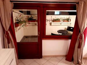 a room with a window with potted plants in it at Risorgimento in Avezzano