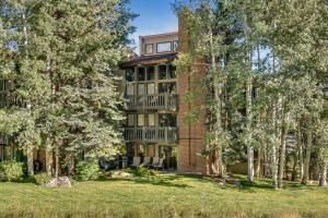 an exterior view of a building with trees at Interlude 103 in Snowmass Village