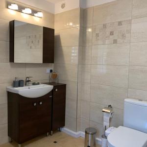 Ванная комната в Hospoda-Ferienhaus am Olba-See