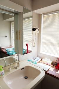 a bathroom with a sink and a large mirror at Fuji Gotemba Condominium Tannpopo in Gotemba +90 photos