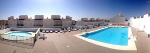 arial view of a swimming pool on a building at Casa Ignacio in Vejer de la Frontera