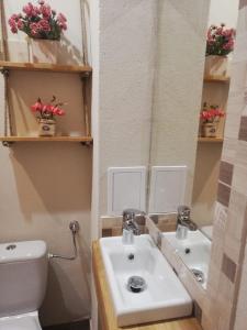 Koupelna v ubytování Kara Apartman