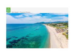 an aerial view of a beach with the ocean at Vanessa's Rooms & Apartments in Kanali