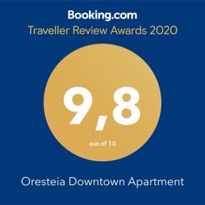 Certifikát, hodnocení, plakát nebo jiný dokument vystavený v ubytování Oresteia Downtown Apartment