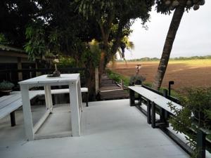 Garður fyrir utan Oui Kaew Homestay