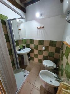 ein Bad mit einem WC und einem Waschbecken in der Unterkunft I Balzani B&B in Matelica