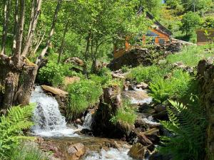 un arroyo de agua frente a una casa en Chambres d'hôtes Le Lepadou-Bas, en Saint-Chély-dʼAubrac