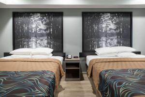 Postel nebo postele na pokoji v ubytování Super 8 by Wyndham Humble Houston Fallcreek