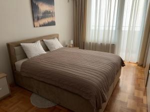 a bedroom with a large bed in a room at Trident Apartments 2 in Niš